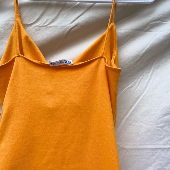 Orange ZARA ruched mini dress - Picture 6 of 7